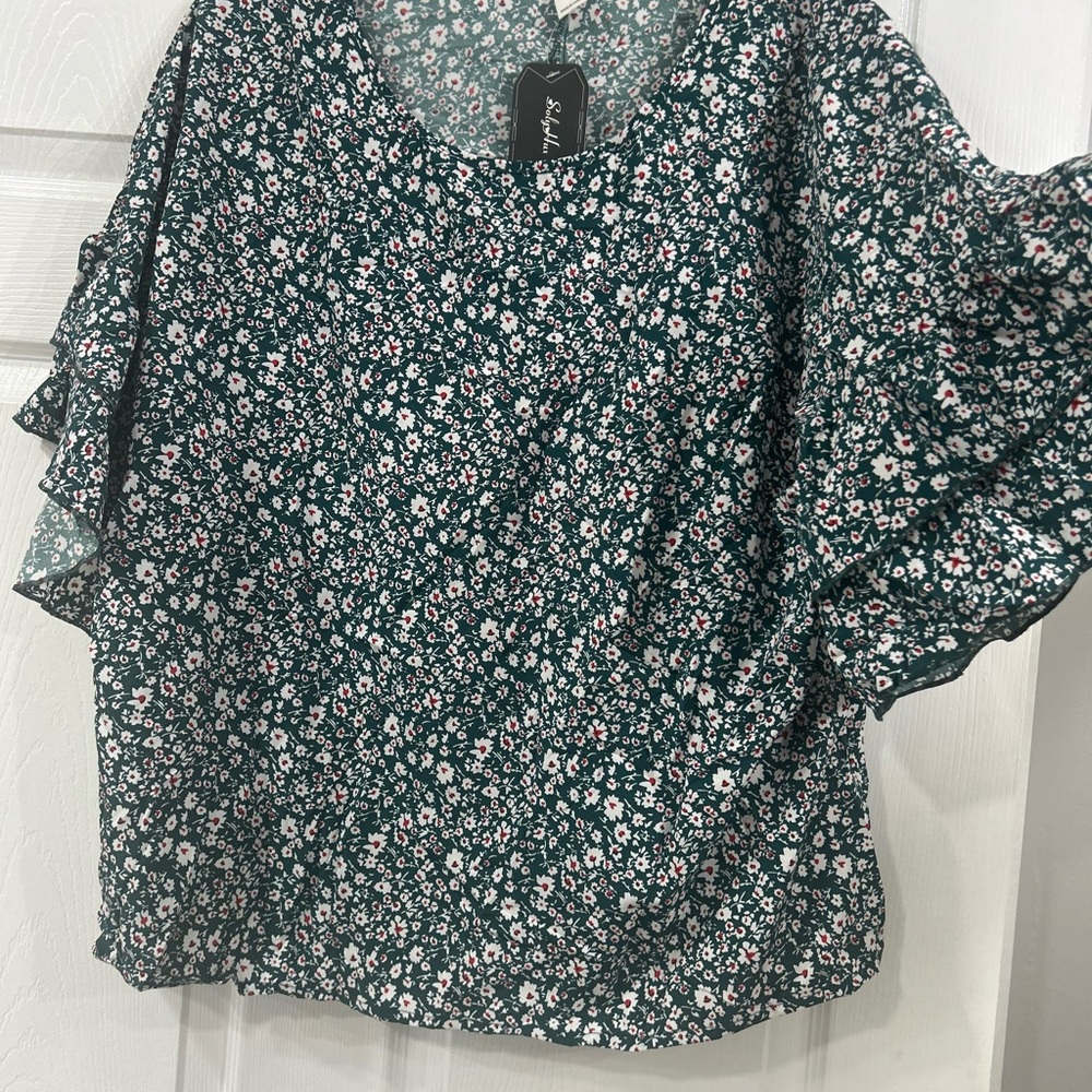 Floral Green Women's Top